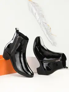 El Paso Women Black Solid Boots