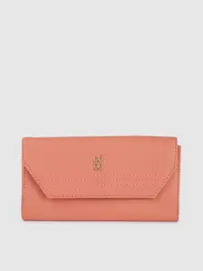 Baggit Women Peach-Coloured Solid Two Fold Wallet