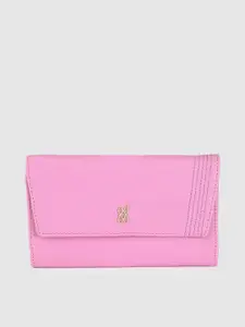 Baggit Women Pink Solid Three Fold Wallet