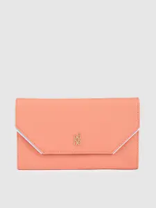 Baggit Women Peach-Coloured Solid Three Fold Wallet