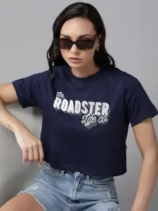Roadster The Lifestyle Co. Brand Logo Printed Relaxed Fit T-shirt