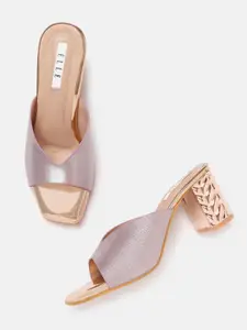 ELLE Lavender Shimmery Party Block Heels