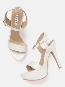 ELLE Women White Solid Stiletto Heels