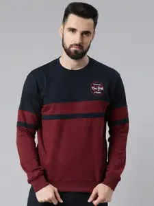 Force NXT Men Maroon Colourblocked Sweatshirt