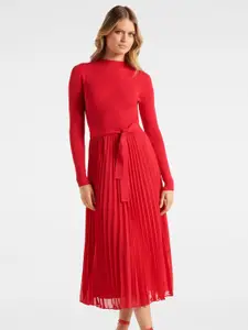 Forever New Women Red Solid Midi Dress