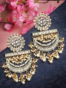 KARATCART Gold-Toned Contemporary Drop Earrings