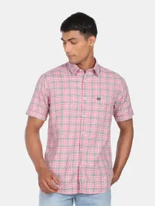 Arrow Sport Men Pink Tartan Checked Pure Cotton Casual Shirt