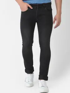 Turtle Men Black Narrow Tapered Fit Low-Rise Light Fade Stretchable Jeans