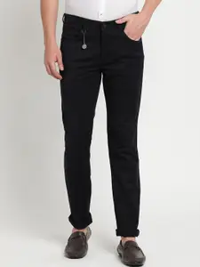 Turtle Men Black Solid Regular Fit Cotton Jeans