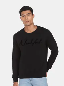 Arrow New York Men Black Printed Sweatshirt