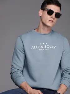 Allen Solly Men Blue Brand Logo Printed Sweatshirt