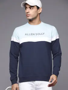 Allen Solly Men Navy Blue & White Printed Sweatshirt