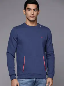 Allen Solly Men Navy Blue Solid Sweatshirt