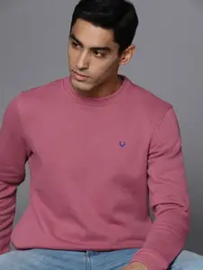 Allen Solly Allen Solly Men Pink Solid Sweatshirt