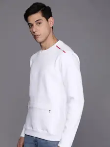 Allen Solly Men White Solid Sweatshirt
