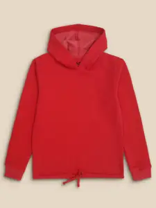 Kids Ville Girls Red Hooded Sweatshirt