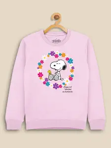 Kids Ville Girls Peanuts Printed Sweatshirt