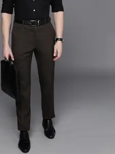 Raymond Men Checked Slim Fit Formal Trousers