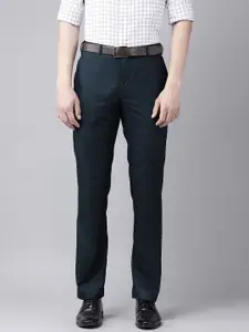 Park Avenue Men Solid Mid-Rise Smart Fit Formal Trousers