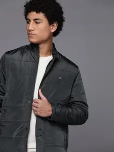 Allen Solly Men Navy Blue Solid Padded Jacket