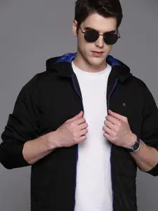 Allen Solly Men Black Mock Collar Padded Jacket