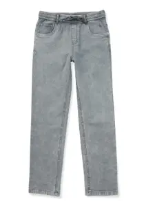 Gini and Jony Boys Grey Solid Heavy Fade Jeans