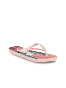 iPanema Women Pink & White Printed Thong Flip-Flops