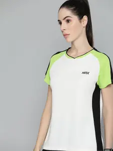 HRX by Hrithik Roshan Women Colourblocked V-Neck T-shirt