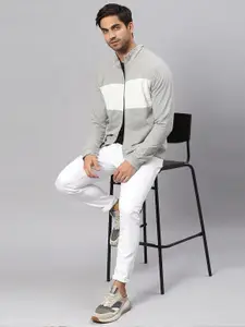 High Star Men Grey Colourblocked Sweatshirt
