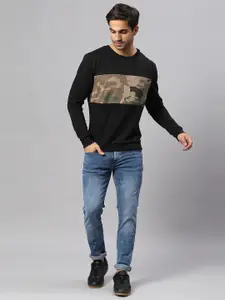 High Star Men Black Printed Sweatshirt