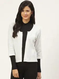 Belle Fille Women White Crop Shrug