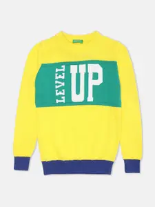 United Colors of Benetton Boys Yellow Printed Sweatshirt