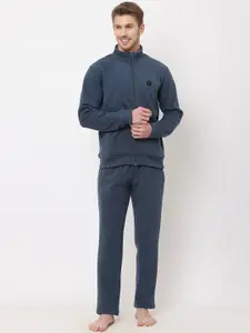 Sweet Dreams Men Navy Blue Solid Tracksuits