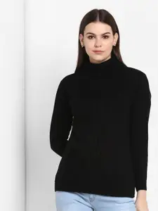 Modeve Women Black Striped Pullover