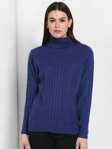 Modeve Women Blue Striped Pullover