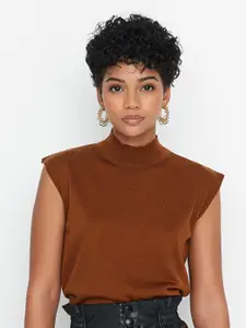 Trendyol Women Brown Sweater Vest