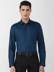 Van Heusen Men Blue Pure Cotton Formal Shirt