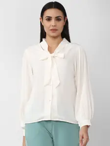 Van Heusen Woman Women Cream-Coloured Casual Shirt