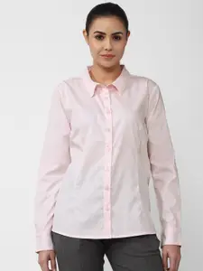 Van Heusen Woman Pink Cotton Formal Shirt