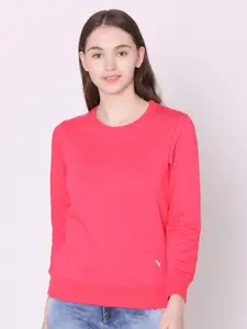 Vami Women Pink Solid Sweatshirt