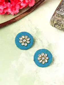 Yellow Chimes Blue Contemporary Studs Earrings