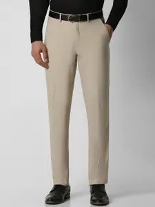 Van Heusen Men Cream-Coloured Slim Fit Formal Trouser