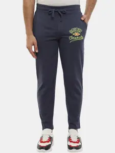 V-Mart Men Navy Blue Solid Cotton Track Pants