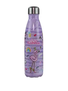 Smily Kiddos Purple Printed BPA Free Stainless Steel Water Bottle 500 ml