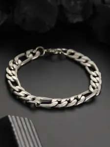 Priyaasi Men Silver-Plated Wraparound Bracelet
