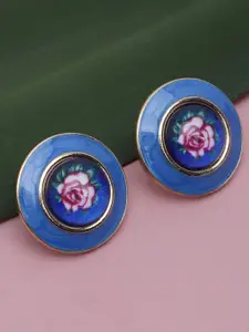 SOHI Blue Contemporary Studs Earrings