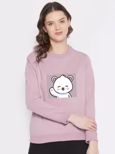 FRENCH FLEXIOUS Women Pink Printed Sweatshirt