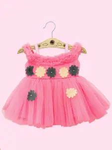 Born Babies Girls Pink Floral Dress