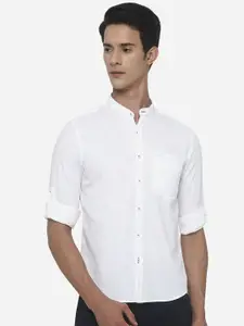 Greenfibre Men White Slim Fit Casual Shirt