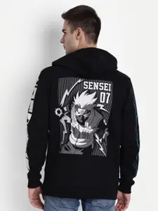 COMICSENSE Men Anime Printed Naruto Sensei Hooded Sweatshirt